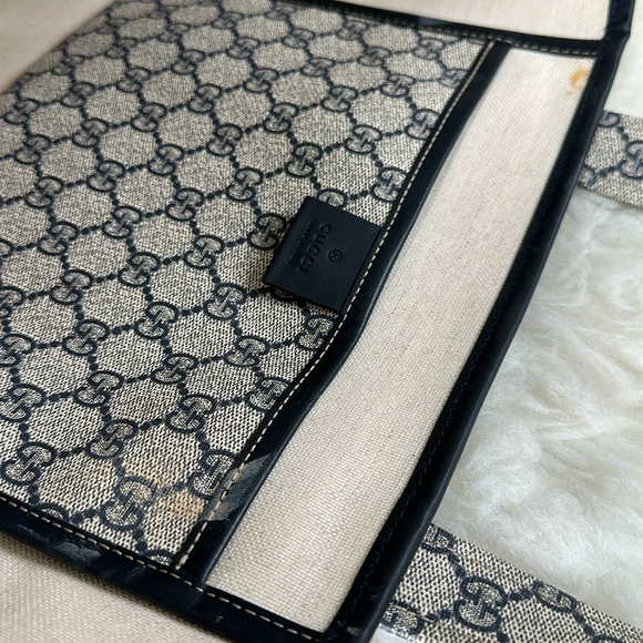 💯Authentic GUCCI GG Plus Monogram Medium Signature Web Loop Tote Navy🍀 - Picture 10 of 15